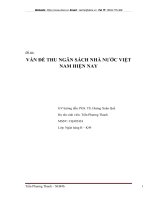 VẤN ĐỀ THU NGÂN SÁCH NHÀ NƯỚC VIỆT NAM HIỆN NAY