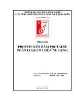 PROTEIN KÌM HÃM PROTAESE  PHÂN LOẠI-CƠ CHẾ-ỨNGDỤNG