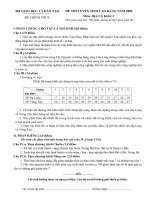 ĐỀ THI TUYỂN SINH CAO ĐẲNG NĂM 2009