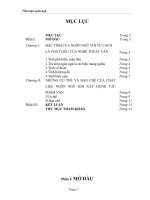 Đặc tính của ngôn ngữ với tư cách là chất liệu của nghệ thuật văn chương và những ưu thế và hạn chế của của chất liệu ngôn ngữ khi xây dựng tác phẩm văn chương