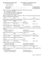 Đề thi học kỳ I Môn thi: HOÁ HỌC - 10