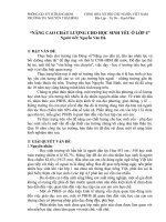 NÂNG CAO CHẤT LƯỢNG CHO HỌC SINH YẾU Ở LỚP 4