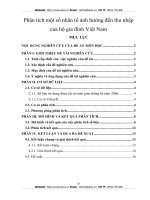 Phân tích một số nhân tố ảnh hưởng đến thu nhập của hộ gia đình Việt Nam