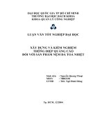 XÂY DỰNG VÀ KIỂM NGHIỆM THÔNG ĐIỆP QUẢNG CÁO ĐỐI VỚI SẢN PHẨM NỆM ĐÁ TOẢ NHIỆT