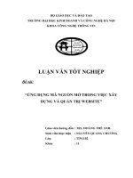 ỨNG DỤNG MÃ NGUỒN MỞ TRONG VIỆC XÂY DỰNG VÀ QUẢN TRỊ WEBSITE