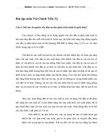 Bài tập môn Tài Chính Tiền Tệ