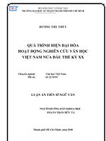 Quá trình hiện đại hóa hoạt động nghiên cứu văn học Việt Nam nửa đầu thế kỷ XX