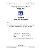 Tổ chức hạch toán chi phí sản xuất và tính giá thành sản phẩm tại Công ty cơ khí điện Thủy Lợi