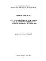 98 Xây dựng chiến lược kinh doanh mặt hàng Trang thiết bị y tế của Công ty REXCO đến năm 2015