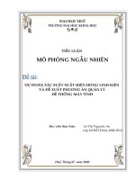 DỰ ĐOÁN XÁC SUẤT XUẤT HIỆN HỎNG LINH KIỆN  VÀ ĐỀ XUẤT PHƯƠNG ÁN QUẢN LÝ  HỆ THỐNG MÁY TÍNH