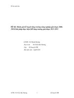 Đánh giá kế hoạch tăng trưởng nông nghiệp giai đoạn 2006-2010.Giải pháp thực hiện KH tăng trưởng giai đoạn 2011-2015