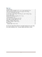 SỬ DỤNG PHƯƠNG PHÁP CVM ĐỂ ĐÁNH GIÁ GIÁ TRỊ CỦA HỆ THỐNG CÂY  XANH TRÊN ĐƯỜNG LÁNG