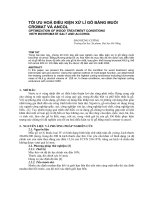 Tối ưu hóa điều kiện xử lý gỗ bằng muối cromat và ancol