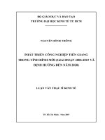 69 Phát triển công nghiệp Tiền Giang trong tình hình mới (gđoạn 2006-2015 và định hướng đến năm 2020)