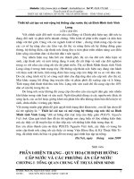 Thiết kế cải tạo và mở rộng hệ thống cấp nước thị xã Bình Minh tỉnh Vĩnh Long