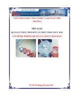 QUẢN LÝ CHẤT THẢI RẮN VÀ CHẤT THẢI NGUY HẠI