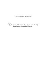 BÀI TẬP KINH TẾ THƯƠNG MẠI