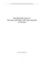 Hội nhập kinh tế quốc tế, khả năng cạnh tranh và đời sống nông thôn ở Việt Nam