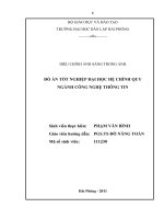 ĐỒ ÁN TỐT NGHIỆP ĐẠI HỌC HỆ CHÍNH QUY NGÀNH CÔNG NGHỆ THÔNG TIN