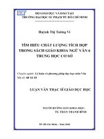 Tìm hiểu chất lượng tích hợp trong sách giáo khoa ngữ văn 6 trung học cơ sở
