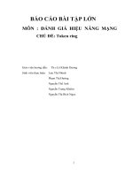 ĐÁNH GIÁ HIỆU NĂNG MẠNG