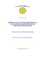 Nhu cầu sử dụng giống lúa chất lượng