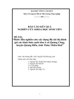 Bước đầu nghiên cứu xây dựng Bộ chỉ thị đánh giá các hình thức nuôi tôm ở xã Quảng Công