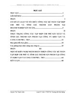 tổ chức công tác tập hợp chi phí và tính giá thành sản phẩm