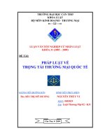 PHÁP LUẬT VỀ TRỌNG TÀI THƯƠNG MẠI QUỐC TẾ