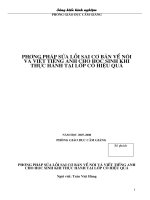 PHƯƠNG PHÁP SỬA LỖI SAI CƠ BẢN VỀ NÓI VÀ VIẾT TIẾNG ANH CHO HỌC SINH KHI THỰC HÀNH TẠI LỚP CÓ HIỆU QUẢ
