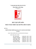 THIẾT KẾ HỆ THỐNG QUẢN LÝ CỬA HÀNG SÁCH TRỰC TUYẾN