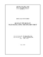 Quản lý tín dụng ở ngân hàng công thương Bến Thuỷ