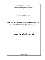 NÂNG CAO HIỆU QUẢ HOẠT ĐỘNG THANH TOÁN QUỐC TẾ CỦA CÁC NGÂN HÀNG THƯƠNG MẠI VIỆT NAM
