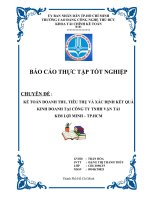 Kế toán doanh thu, tiêu thụ và xác định kết quả kinh doanh tại công ty TNHH vận tải Kim Lợi Minh