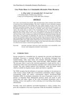 grey water reuse as a sustainable alternative resouree