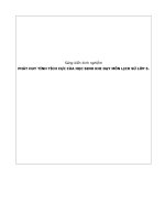 PHÁT HUY TÍNH TÍCH CỰC CỦA HỌC SINH KHI DẠY MÔN LỊCH SỬ