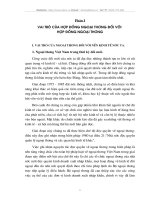 VAI TRÒ CỦA HỢP ĐỒNG NGOẠI THƯƠNG ĐỐI VỚI  HỢP ĐỒNG NGOẠI THƯƠNG