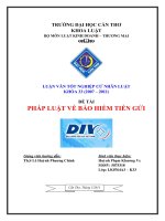 PHÁP LUẬT VỀ BẢO HIỂM TIỀN GỬI