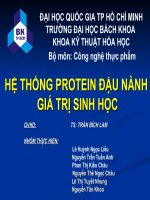 HỆ THỐNG PROTEIN ĐẬU NÀNH- GIÁ TRỊ SINH HỌC