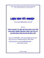 thực trạng và một số giải pháp tạo vốn cho phát triển phương tiện vận tải và cơ khí đóng mới ngành đường sắt