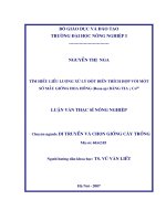 TÌM HIỂU LIỀU LƯỢNG XỬ LÝ ĐỘT BIẾN THÍCH HỢP VỚI MỘT SỐ MẪU GIỐNG HOA HỒNG