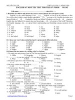 ENGLISH 45  MINUTES TEST FOR THE 10th FORM      NO 102