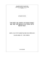TÌM HIỂU HỆ THỐNG ỔN ĐỊNH NHIỆT ĐỘ - ĐỘ ẨM TRONG CÁC LỒNG ẤP Ở BỆNH VIỆN