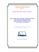 MỘT SỐ BIỆN PHÁP CHỈ ĐẠO CỦA HIỆU TRƯỞNG XÂY DỰNG ĐỘI NGŨ GIÁO VIÊN NÂNG CAO CHẤT LƯỢNG DẠY HỌC  TẠI TRƯỜNG THCS AN MỸ II