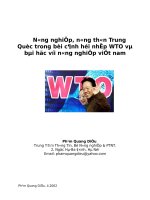 Nông nghiệp nông thôn Triung quốc trong bói cảnh hội nhập WTO và bài học với Việt Nam