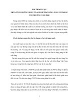 BÀI THẢO LUẬN PHÂN TÍCH NHỮNG NHÂN TỐ ẢNH HƯỞNG ĐẾN LÃI SUẤT TRONG THỊ TRƯỜNG NĂM 2008