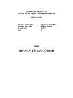 QUẢN LÝ TÀI SẢN CỐ ĐỊNH