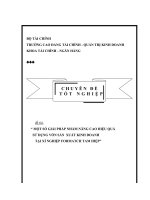 MỘT SỐ GIẢI PHÁP NHẰM NÂNG CAO HIỆU QUẢ SỬ DỤNG VỐN SẢN  XUẤT KINH DOANH TẠI XÍ NGHIỆP FORMATCH TAM HIỆP