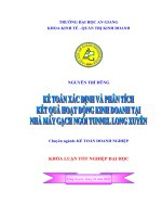 Kế toán xác định và phân tích kết quả hoạt động kinh doanh tại nhà máy gạch ngói Tunel Long xuyên