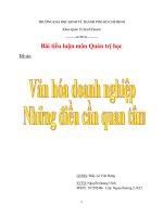 Văn hóa doanh nghiệp, những điều cần quan tâm